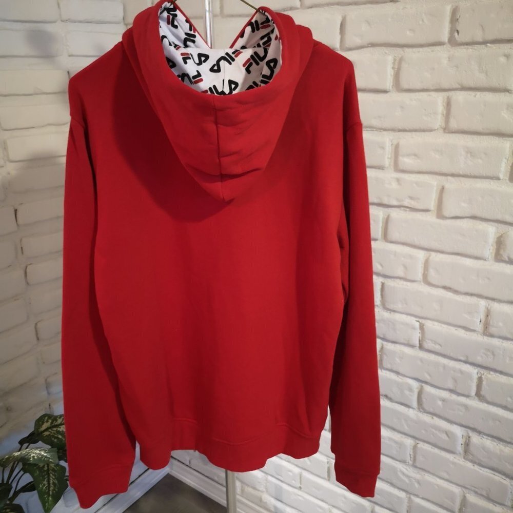Fila Ladies Fleece Lined Red & White Hoodie - Picture 2 of 10